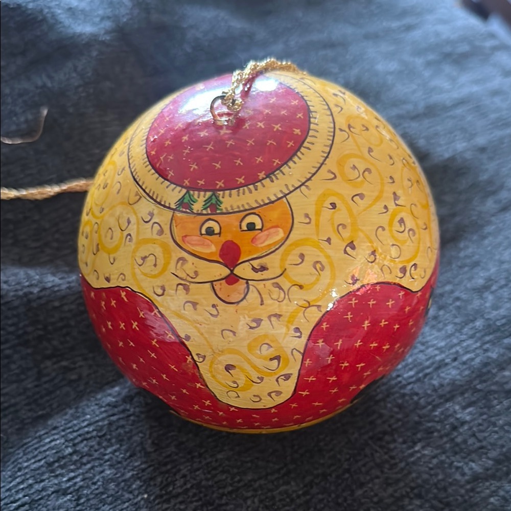 Festive Red and Yellow Holiday Ornament